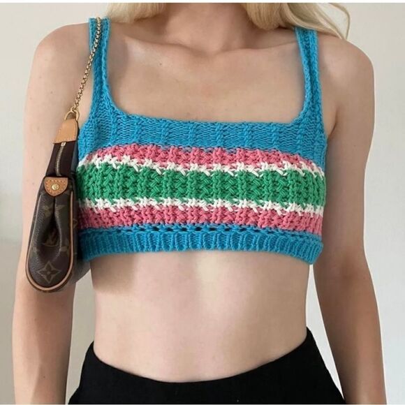 ZARA NWT KNIT TOP MULTICOLORED bloggers fav🔵 - Picture 8 of 8